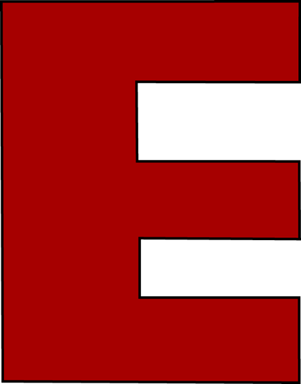Red Letter E Clip Art Image   Large Red Capital Letter E