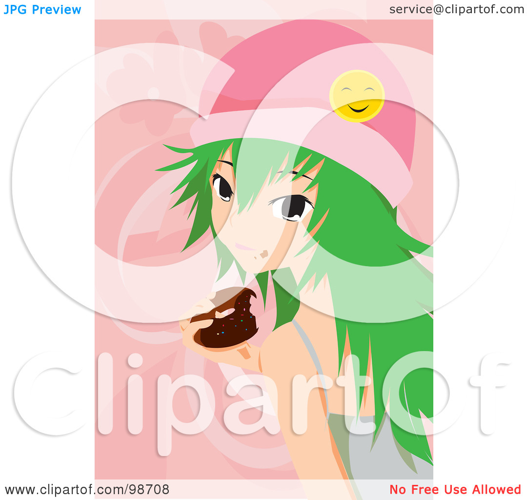 Royalty Free  Rf  Clipart Illustration Of An Emo Girl Eating A