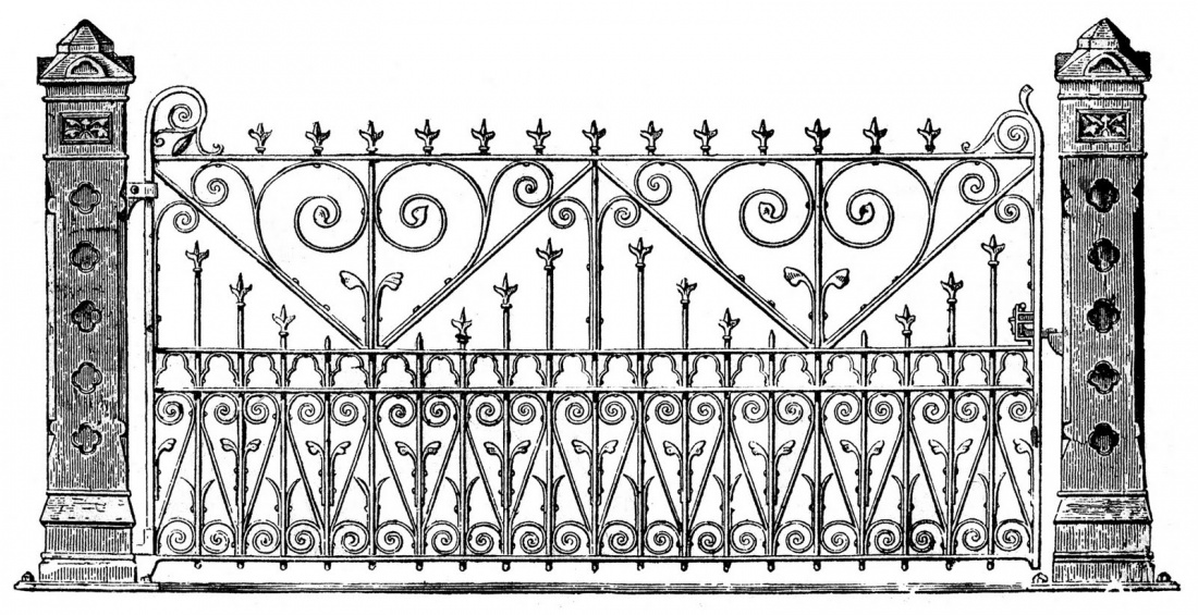 School Gate Clipart Victorian Clip Art Ornate