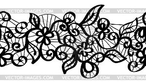 Seamless Black Lace   Vector Clipart