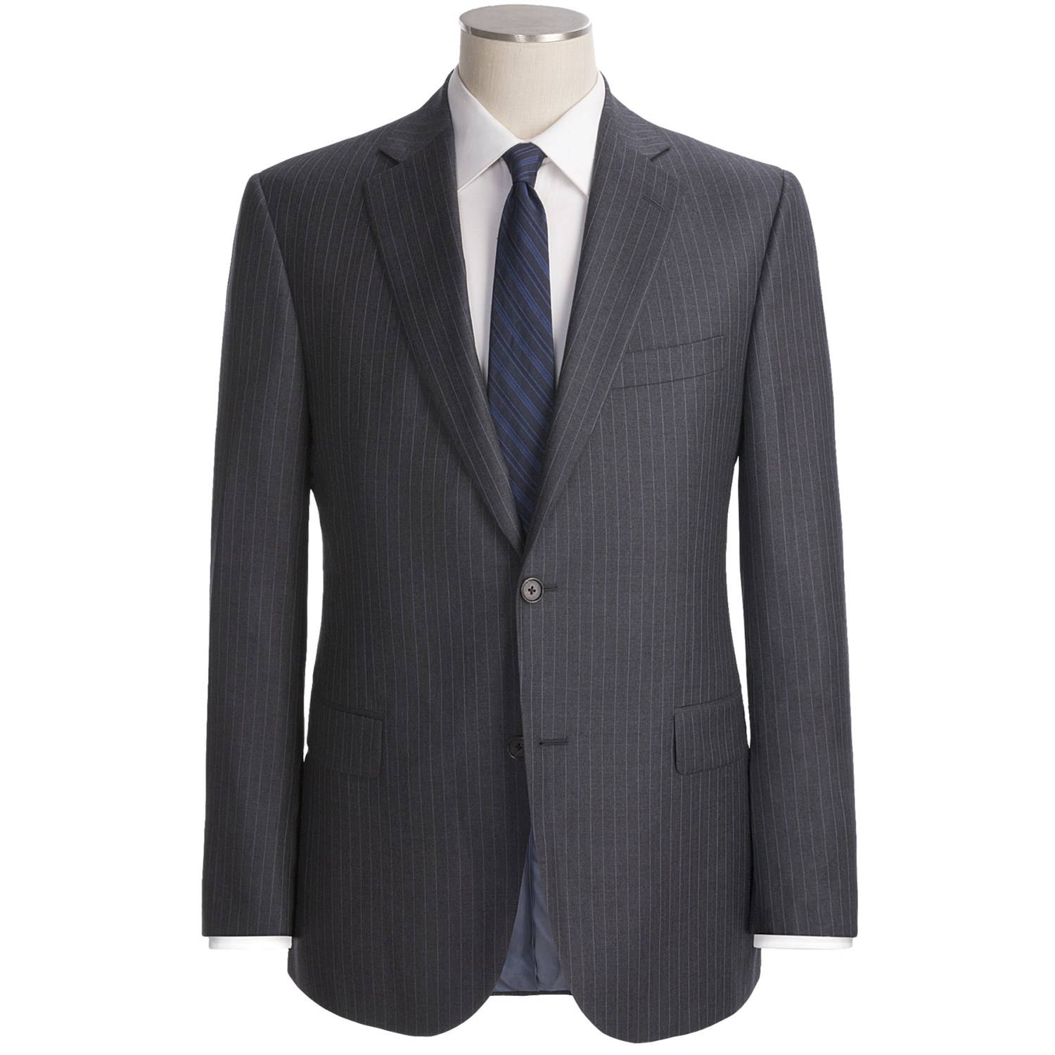 Suit Trim Fit Loro Piana Wool For Men In Navy Stripe P 5025j 01 1500