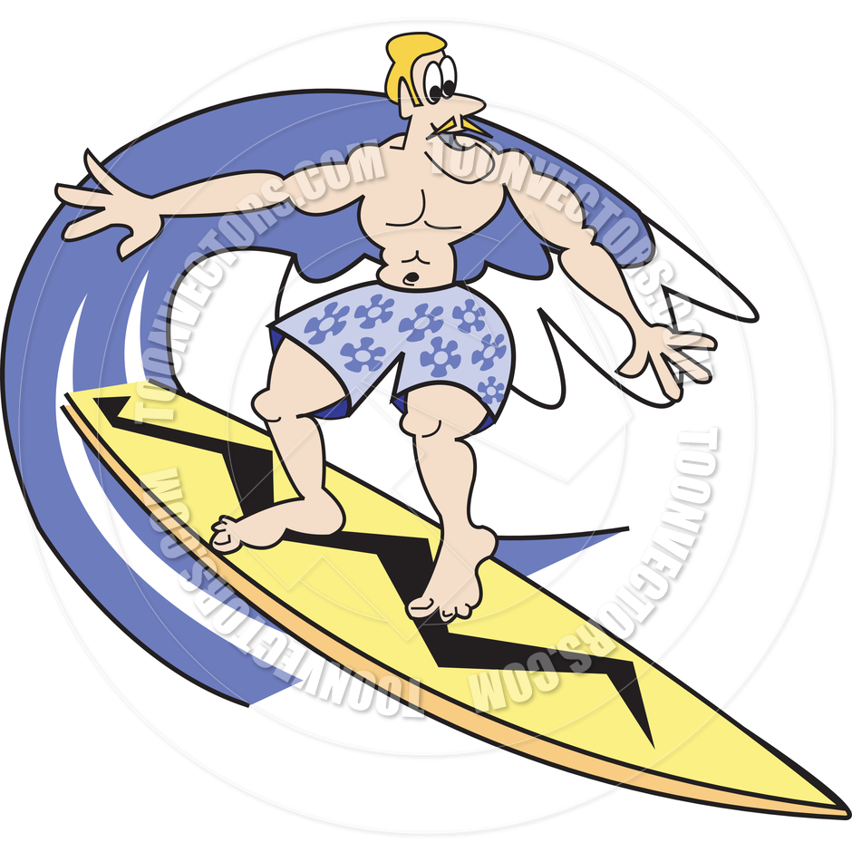Surfer Vector Illustration By Clip Art Guy   Toon Vectors Eps  45938