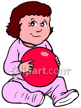 Toddler Girl Holding A Ball Royalty Free Clipart Image