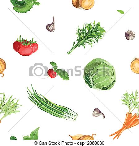 Vectors Of Fresh Vegetables Seamless Pattern   Vector Vegetables    