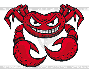Angry Crab Mascot   Vector Clipart