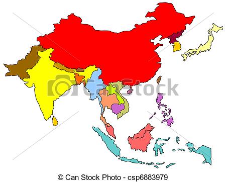 Asia Map   Stock Illustration Royalty Free Illustrations Stock Clip