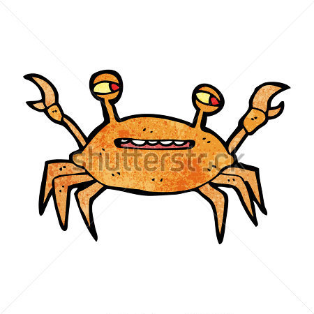Black And White Funny Crab Cartoon Mascot Character Stock Vector Art    