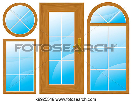 Clip Art   Windows And Door  Fotosearch   Search Clipart Illustration