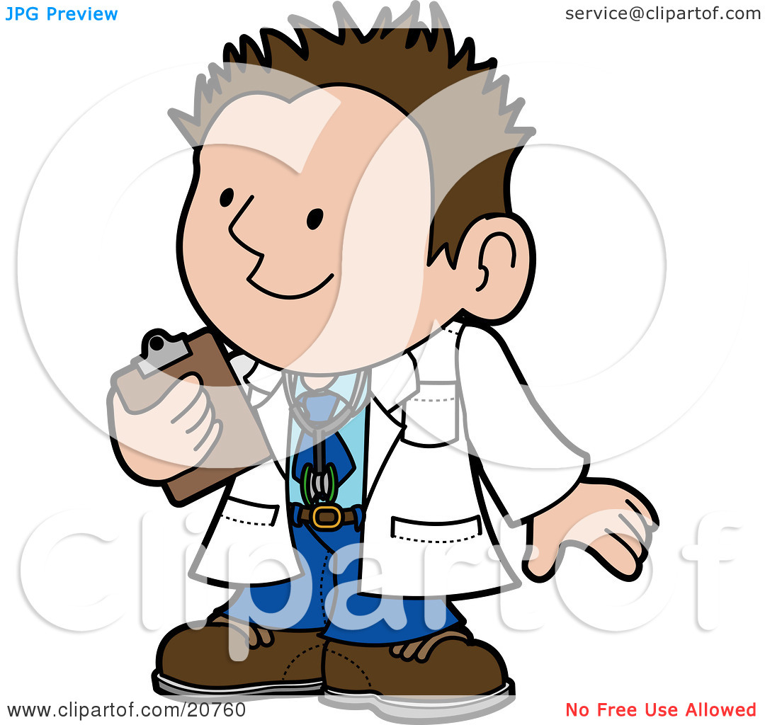 Clipart Illustration Of A Friendly Male Doctor In A White Coat