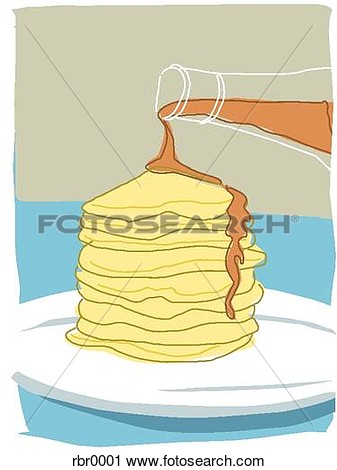 Clipart Of Pancake And Syrup Rbr0001   Search Clip Art Illustration