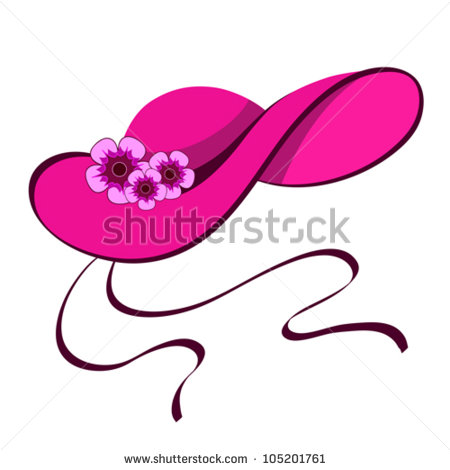Elegant Female Hat With Flowers In Retro Style On White Vector