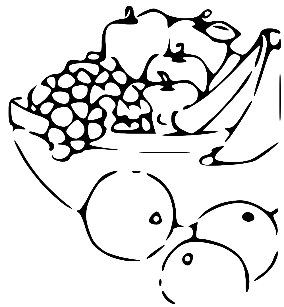 Images For   Pomegranate Clipart Black And White
