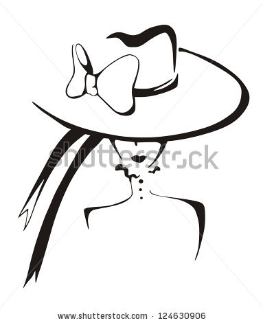 Old Fashion Ladies Hat Clipart