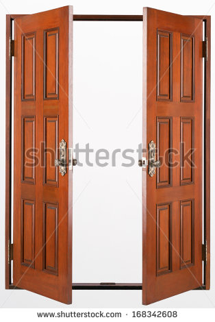 Open Doors Wood Door With Blank Clipart   Free Clip Art Images
