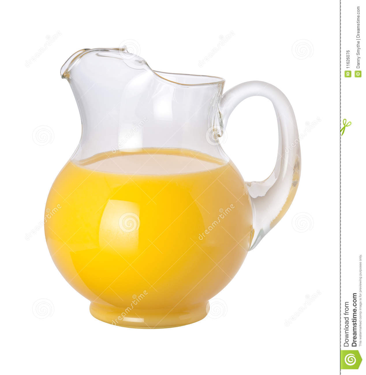 Orange Juice Pitcher With A Clipping Path Isolated On White Isolation