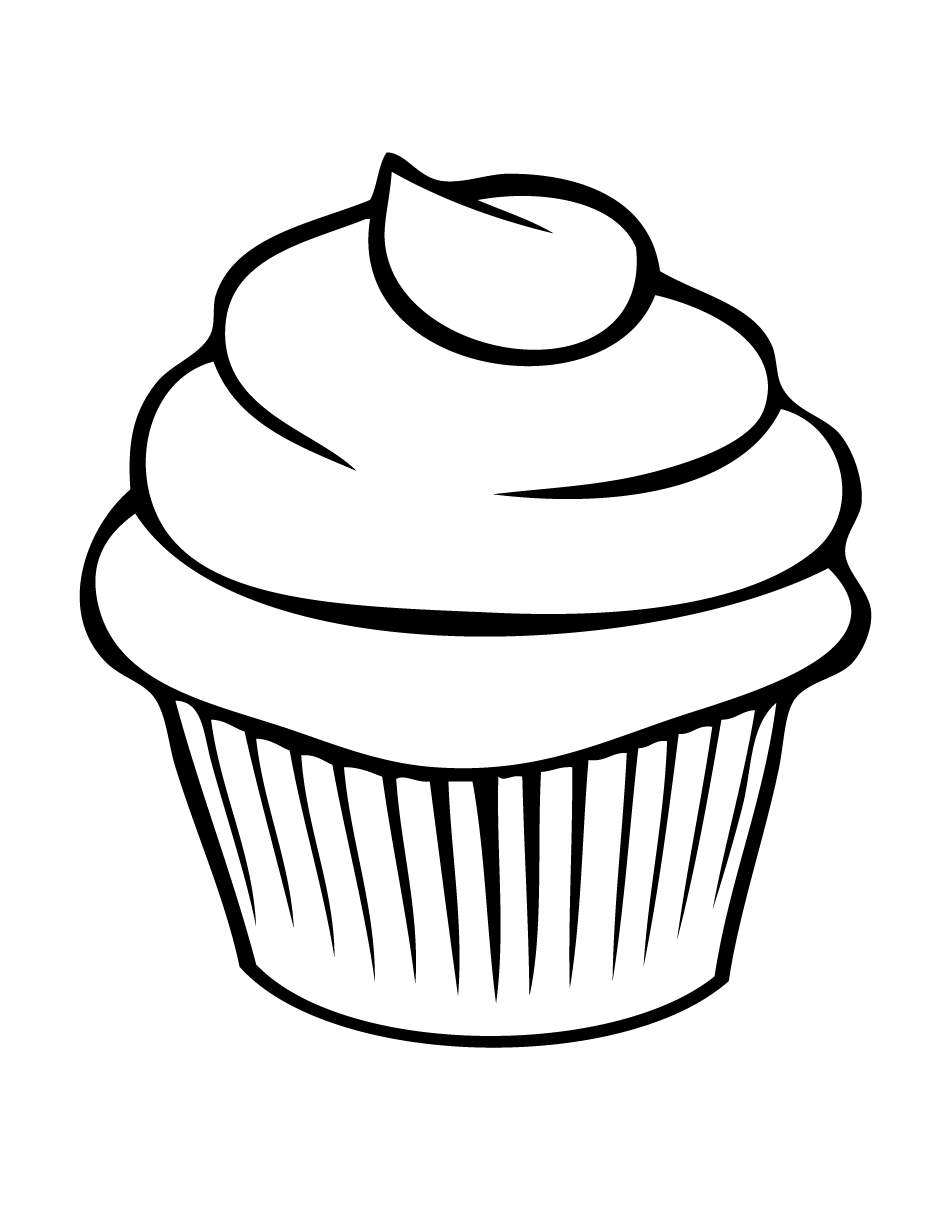 Pretty Cupcake Coloring Page   H   M Coloring Pages