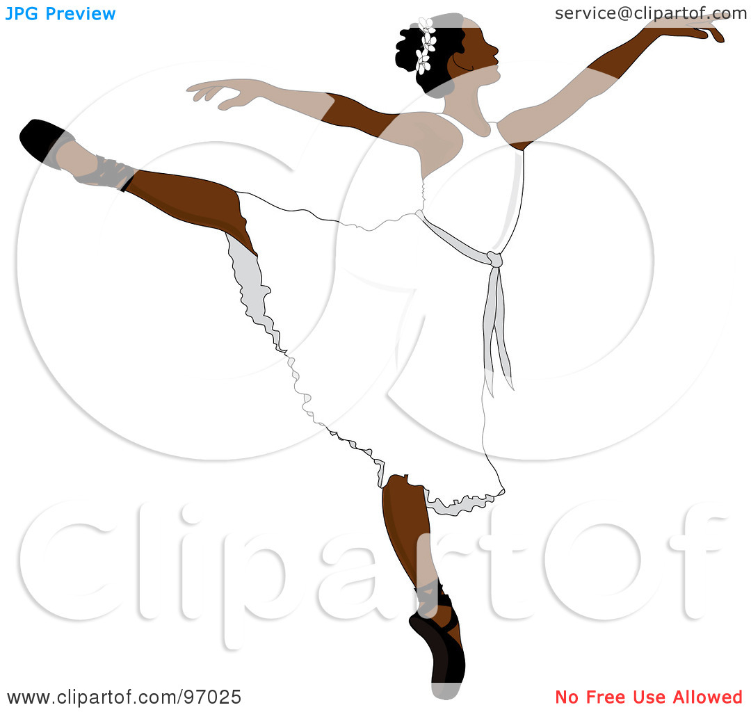 Rf  Clipart Illustration Of A Beautiful African Ballerina Dancing