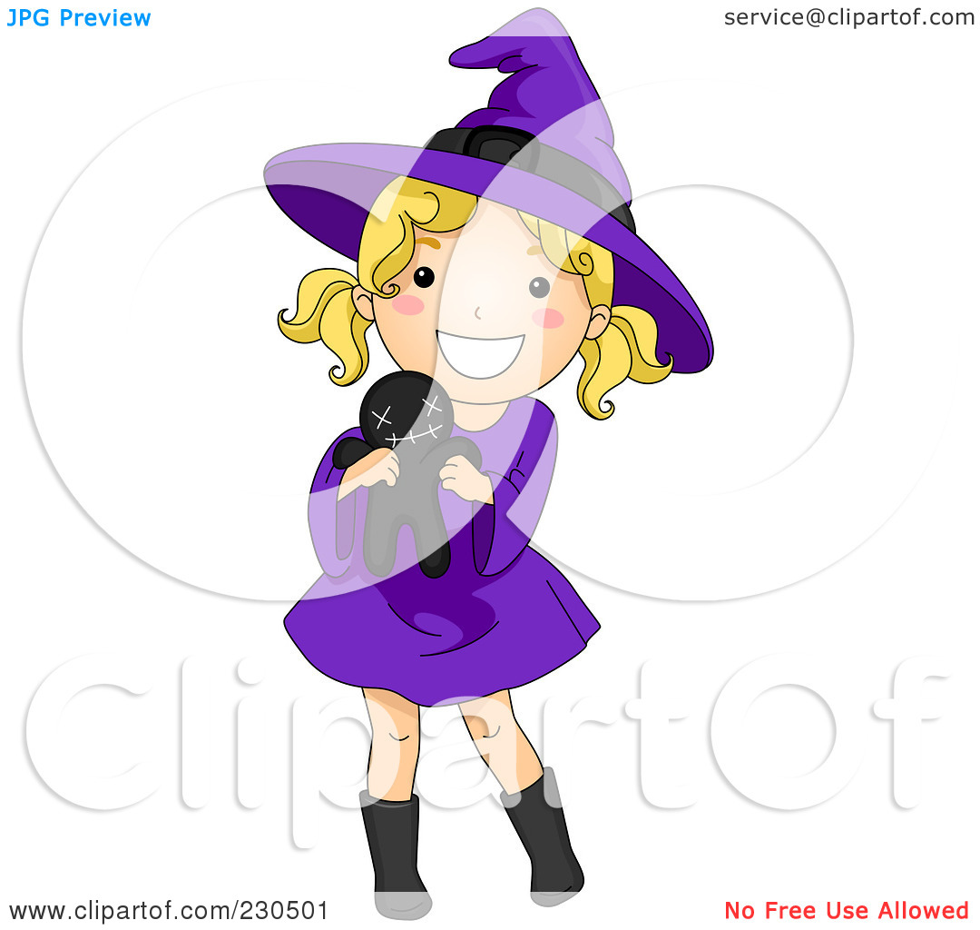 Royalty Free  Rf  Clipart Illustration Of A Cute Halloween Girl In A