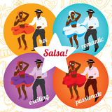Salsa Party Or Dance School Poster With Dancing Stock Photography