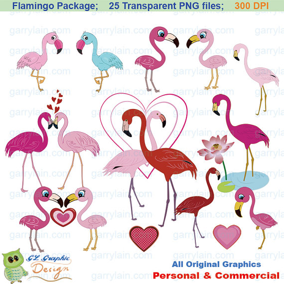 Similar To Flamingo Clipart Valentine S Bird Clip Art Set Love Heart    