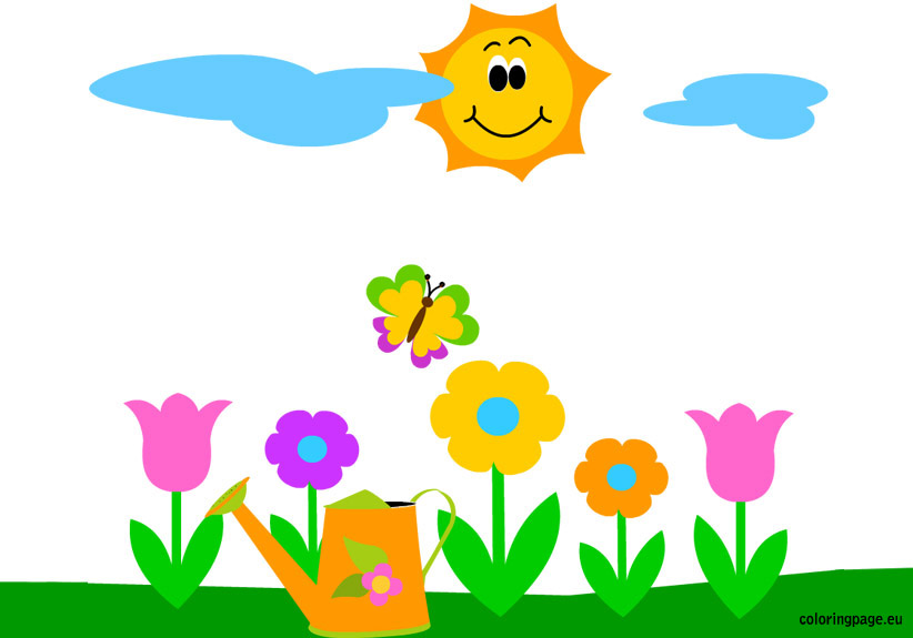 Spring Clip Art   Coloring Page
