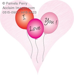 Valentine Heart Shaped Balloons And Balloons That Say I Love You