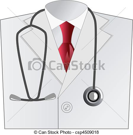 Vector Of Medical Doctor White Coat With Stethoscope Vector Csp4509018