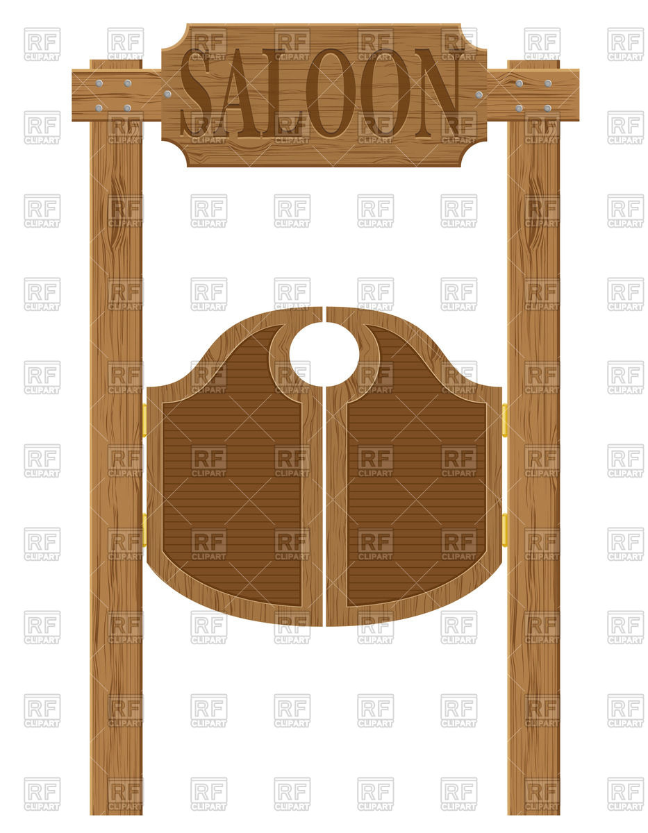 Wooden Doors In Western Saloon Objects Download Royalty Free Vector    