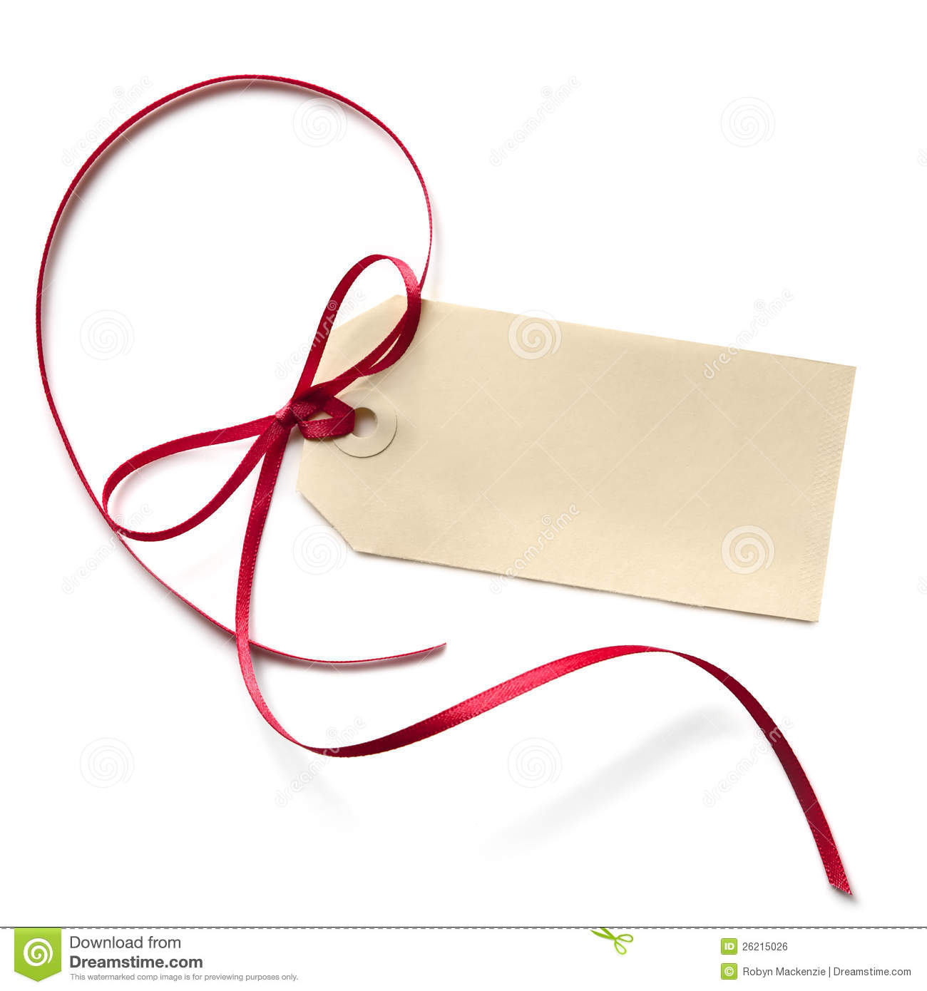 Blank Gift Tag With Red Ribbon Royalty Free Stock Image   Image