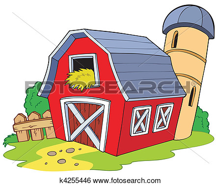 Clip Art   Cartoon Red Barn  Fotosearch   Search Clipart Illustration