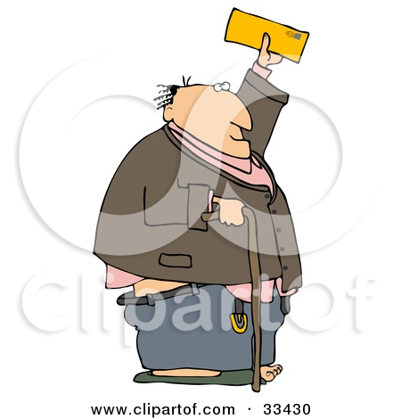 Clipart Illustration Of A Senior Man Holding Up His Social Security