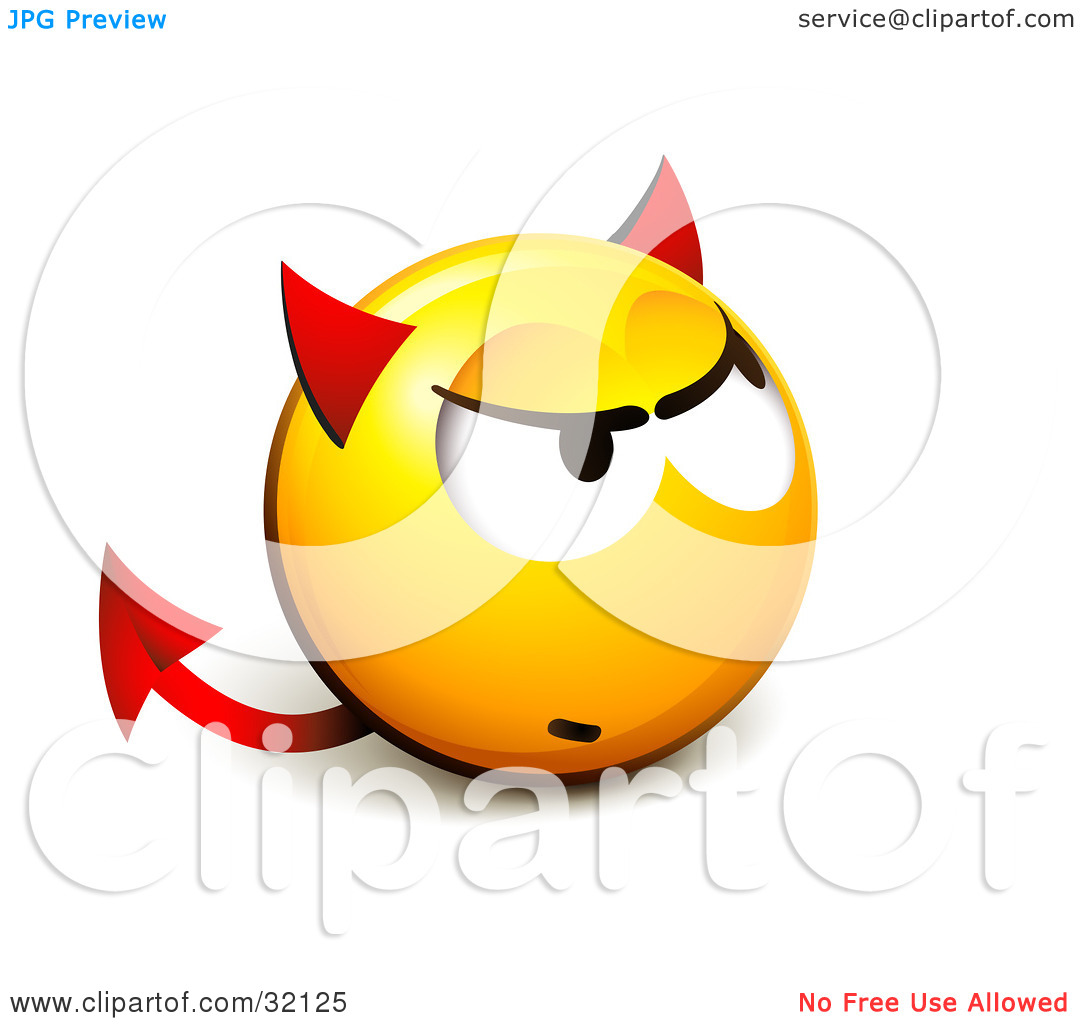 Clipart Illustration Of An Expressive Yellow Smiley Face Emoticon With