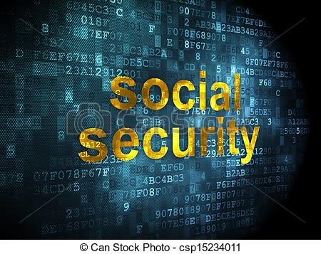 Clipart Of Security Concept  Social Security On Digital Background
