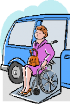 Clipart Of Woman In Wheelchair Using Van Transportation