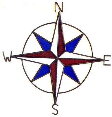East And West Compass Showing North South East And West Stock