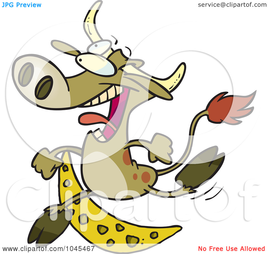 Free  Rf  Clip Art Illustration Of A Cartoon Cow Jumping Over The Moon