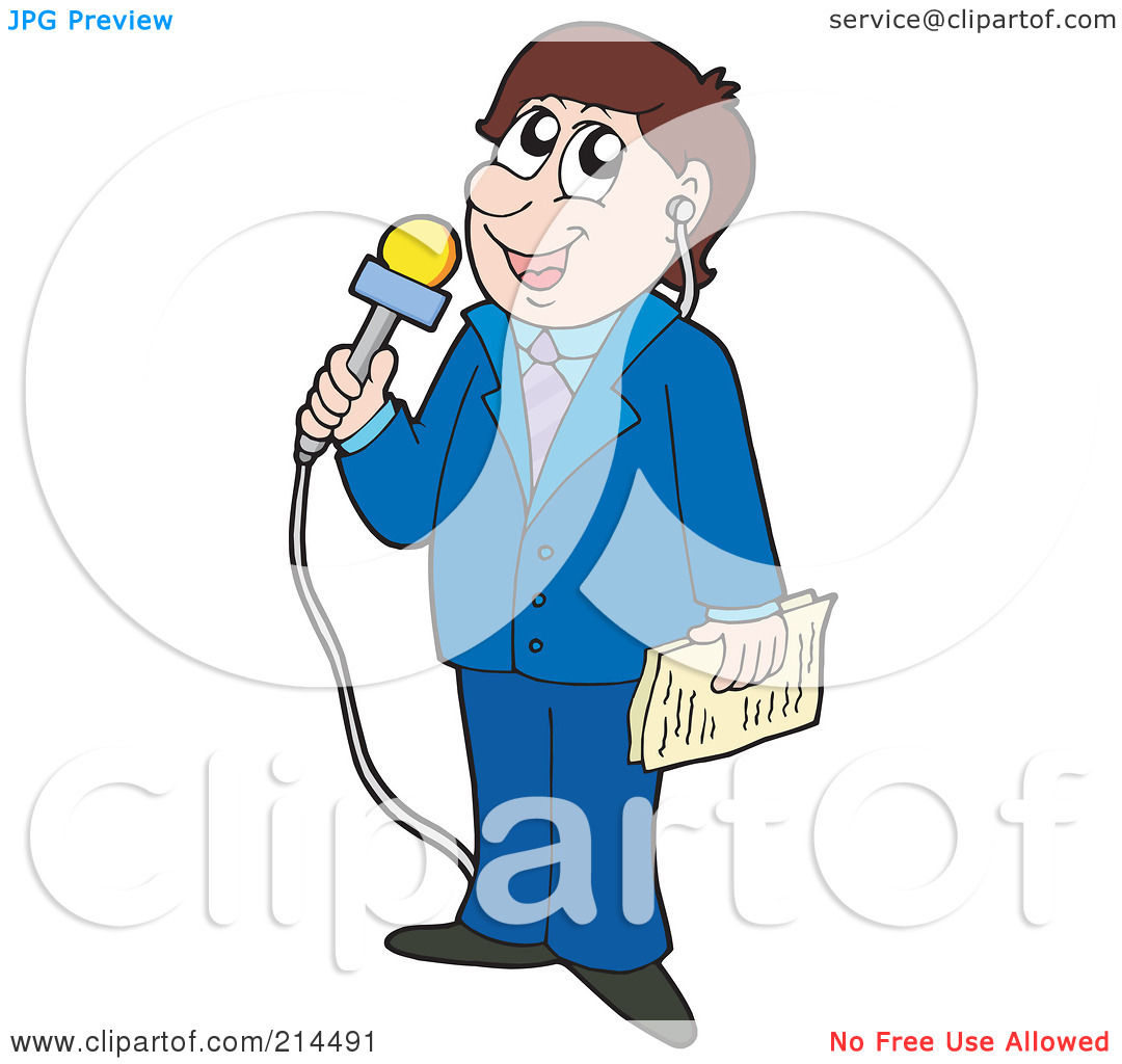 Free  Rf  Clipart Illustration Of A News Reporter Man By Visekart