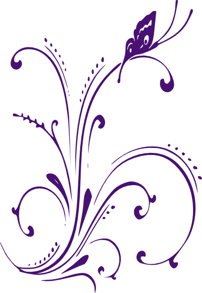 New Purple Butterfly Scroll Clip Art At Clker Com   Vector Clip Art