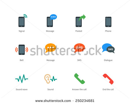 Phone And Dialogue Bell Signal Message Abstract Sound Wave Clipart