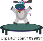 Royalty Free  Rf  Cow Jumping On Trampoline Clipart Illustrations