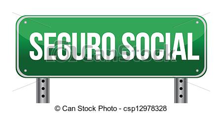 Social Security Sign In Spanish Illustration Design Over White