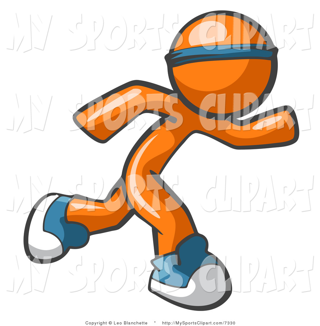 Sports Clip Art Of A Orange Person Running By Leo Blanchette    7330