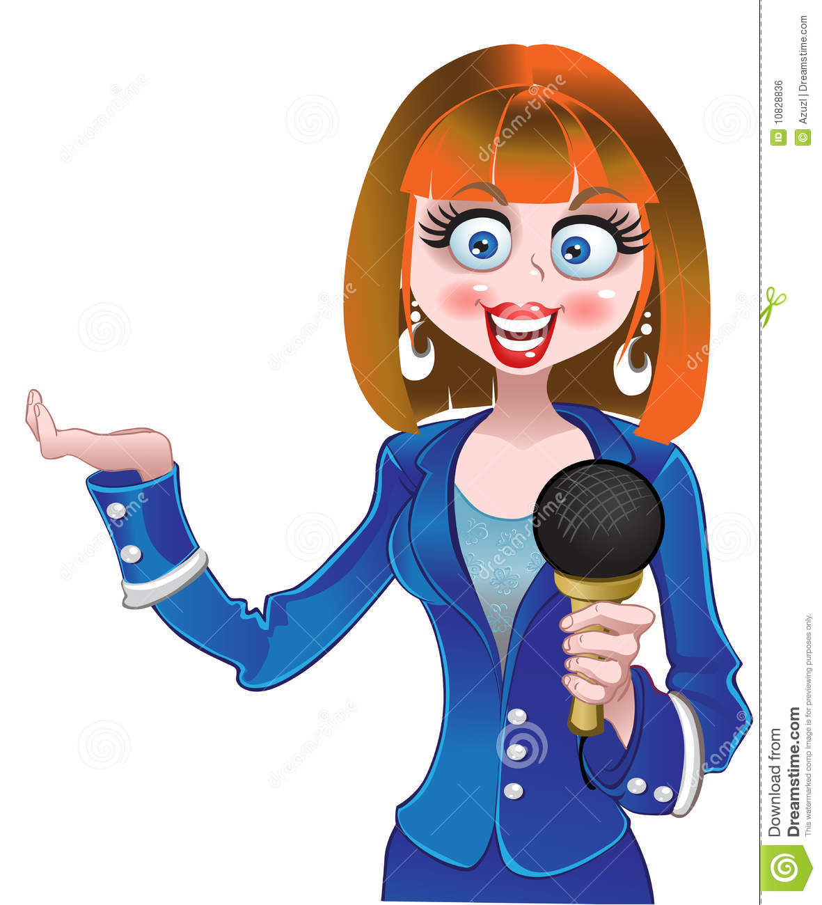 Vector Reporter Girl In Blue Suit Royalty Free Stock Image   Image    
