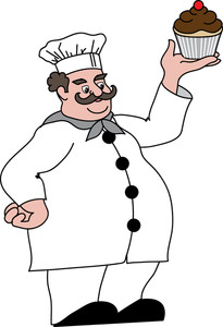 Baker Clipart Clip Art Image Of An Overweight Baker Holding Up A
