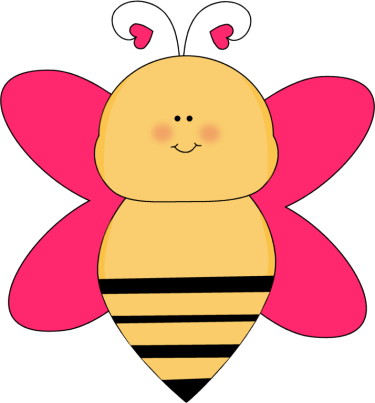 Bee With Heart Antenna Clip Art Image   Cute Bee With Swirly Antenna