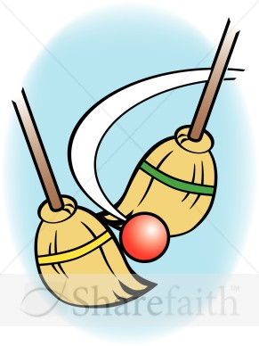 Broomball In Action   Youth Program Clipart