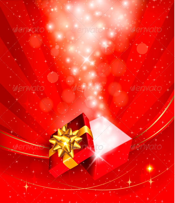 Christmas Background With Open Gift Box   Christmas Seasons Holidays