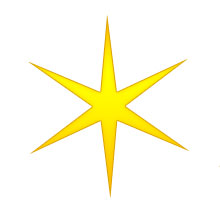 Christmas Star   Six Point Gold