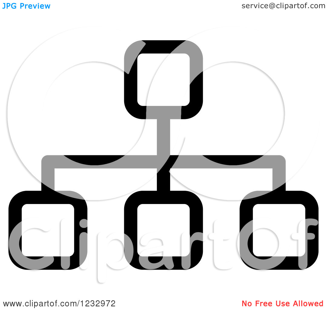 Clipart Of A Black And White Networking Business Icon   Royalty Free