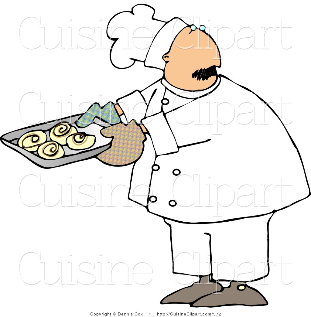 Cuisine Clipart Of A Baker Looking Over His Shoulder While Holding A